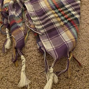 Multi-colored plaid/gingham scarf